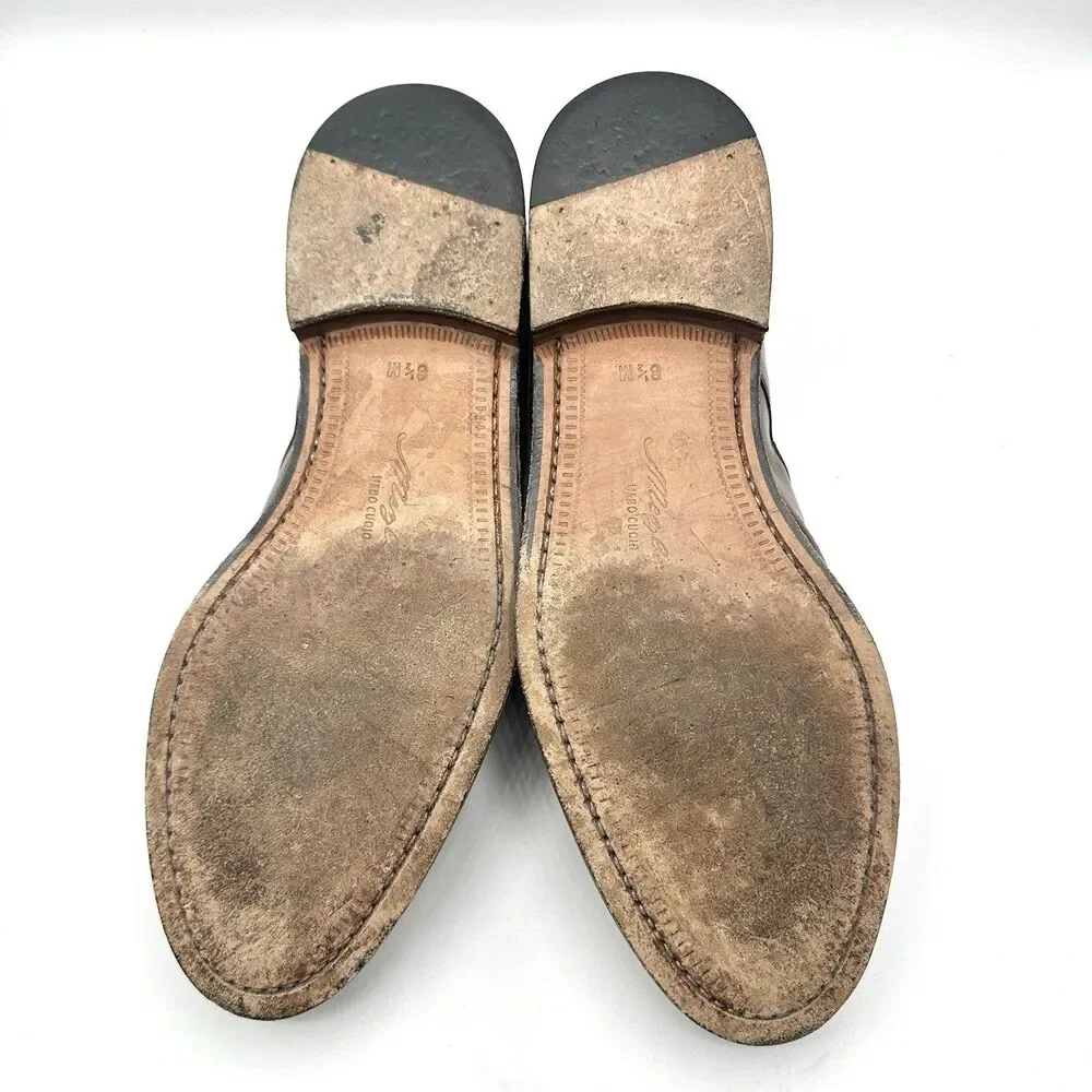 Mezlan Men's Derby Size 8.5 M Brown Leather Moc Toe Dress Shoes Reus No Laces